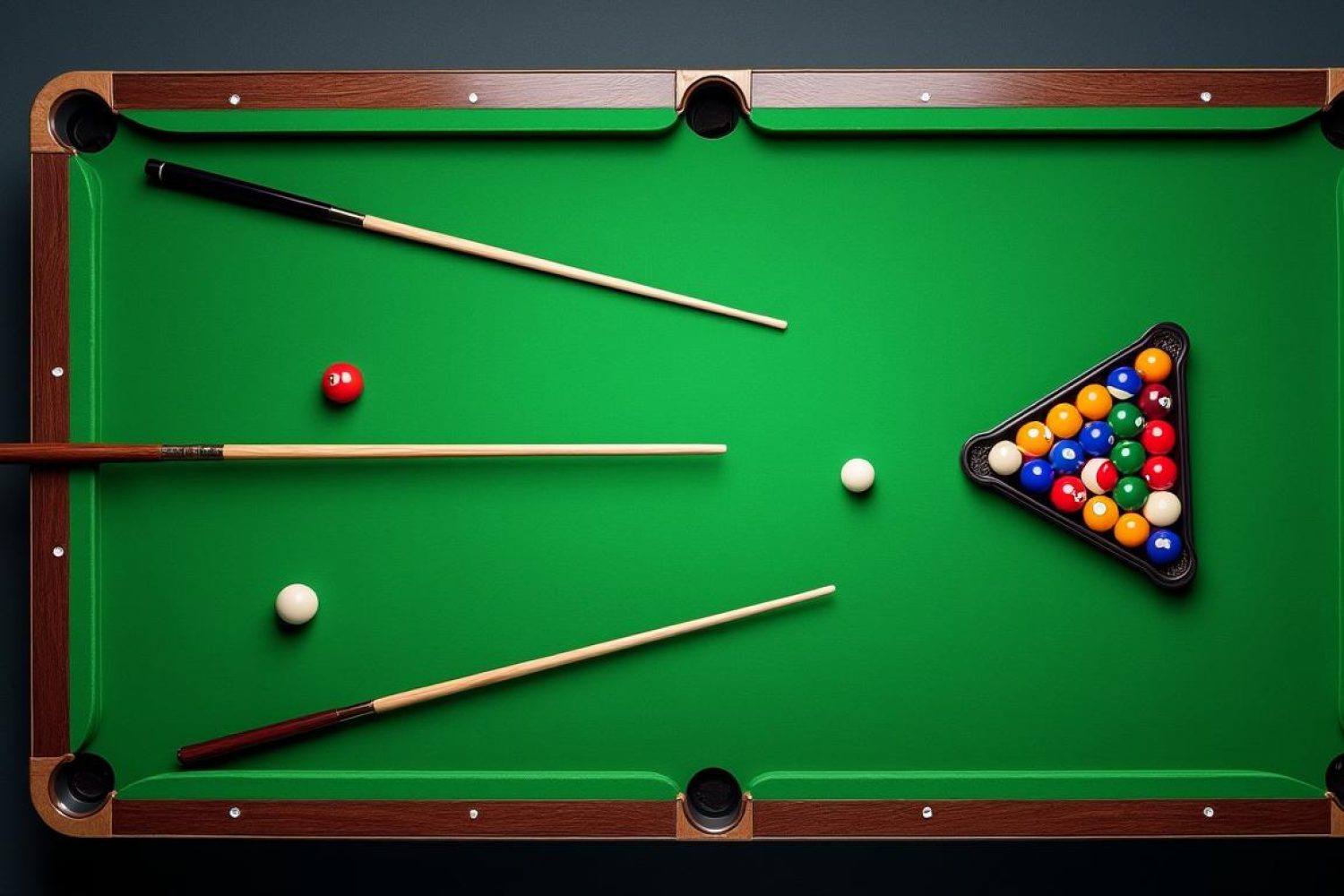 Billard anglais : placement des boules, triangle et bille blanche expliqué