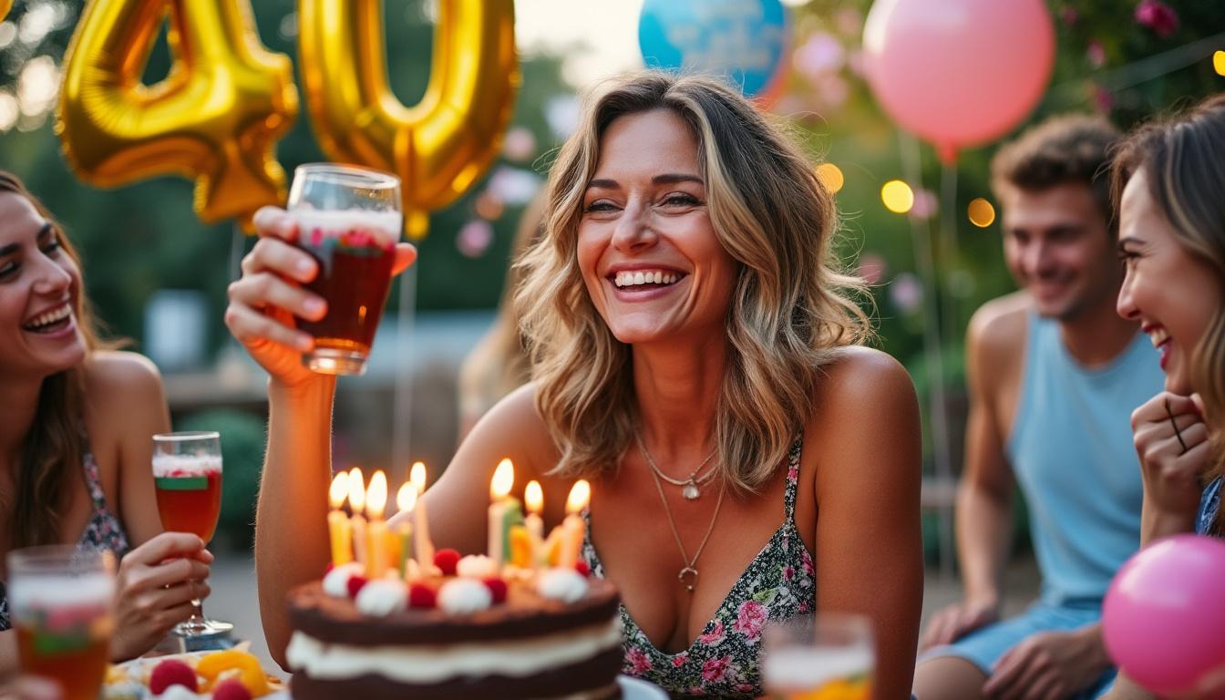 découvrez des textes d'anniversaire humoristiques pour une femme de 40 ans : exemples drôles, messages amusants et idées de cartes pour célébrer cet âge avec humour et joie.